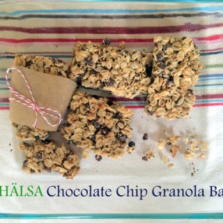 chocolate chip granola bars from halsanutrition.com - kids will love these whole grain bars, filled with oats, chia seeds, sunflower seeds, coconut, and of course, chocolate chips; believe it or not, once you have all the ingredients they are really easy to make!
