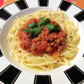 spagetti and meatsauce - a kid favorite and classic dinner that is sure to please from halsanutrition.com and cooksaid.com