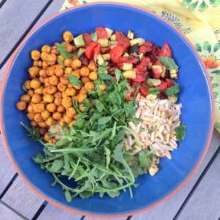 Turmeric Roasted Chickpea and Quinoa Salad - recreation of recipe by Jamie at Dishing Out Health - vegan, gluten-free, anti-inflammatory and delicious! Perfect for picnics, potlucks, or your own lunchbox!