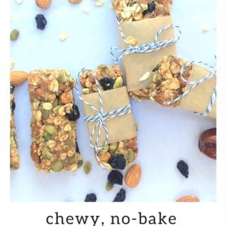 chewy, no-bake granola bars, gluten-free, dairy free, peanut free, vegan - these delicious granola bars are great for quick snacks on the go!
