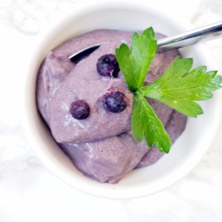 vegan blueberry banana soft serve