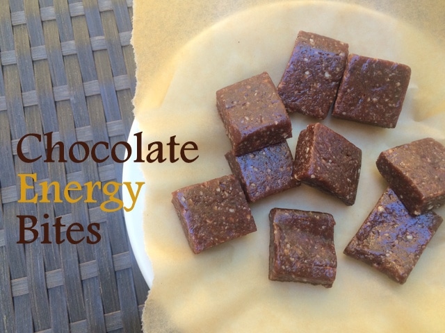 chocolate energy bites: made with dates, nuts, cocoa & maple syrup -- these chocolate goodies are healthy yet decadent. A perfect afternoon pick me up, fuel for your bike ride, or post-dinner treat.