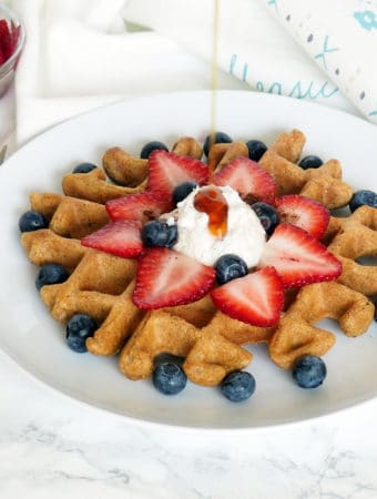 These dairy-free, whole grain carrot cake waffles are light and fluffy and almost melt in your mouth! They are kid and adult approved and are easy to make gluten-free if need be. Enjoy!