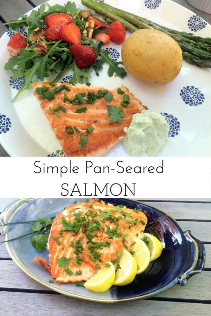 A simple, pan-seared salmon should be a staple item on your menu rotation. Packed with omega-3's, this nutritious meal also goes with just about everything. Just pan-sear and add your favorite topping or sauce and serve with the sides of the day. 