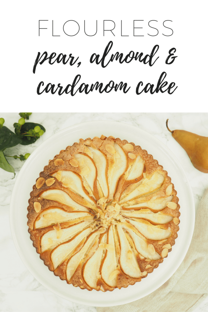 This gluten-free and dairy-free pear, almond & cardamom cake is pure bliss. Perfect for holiday gatherings and entertaining, it can be made the day before or even weeks before and frozen. Best of all, no fancy baking knowledge required, just a food processor, almond paste, and a close watch on the oven while it bakes. Enjoy!