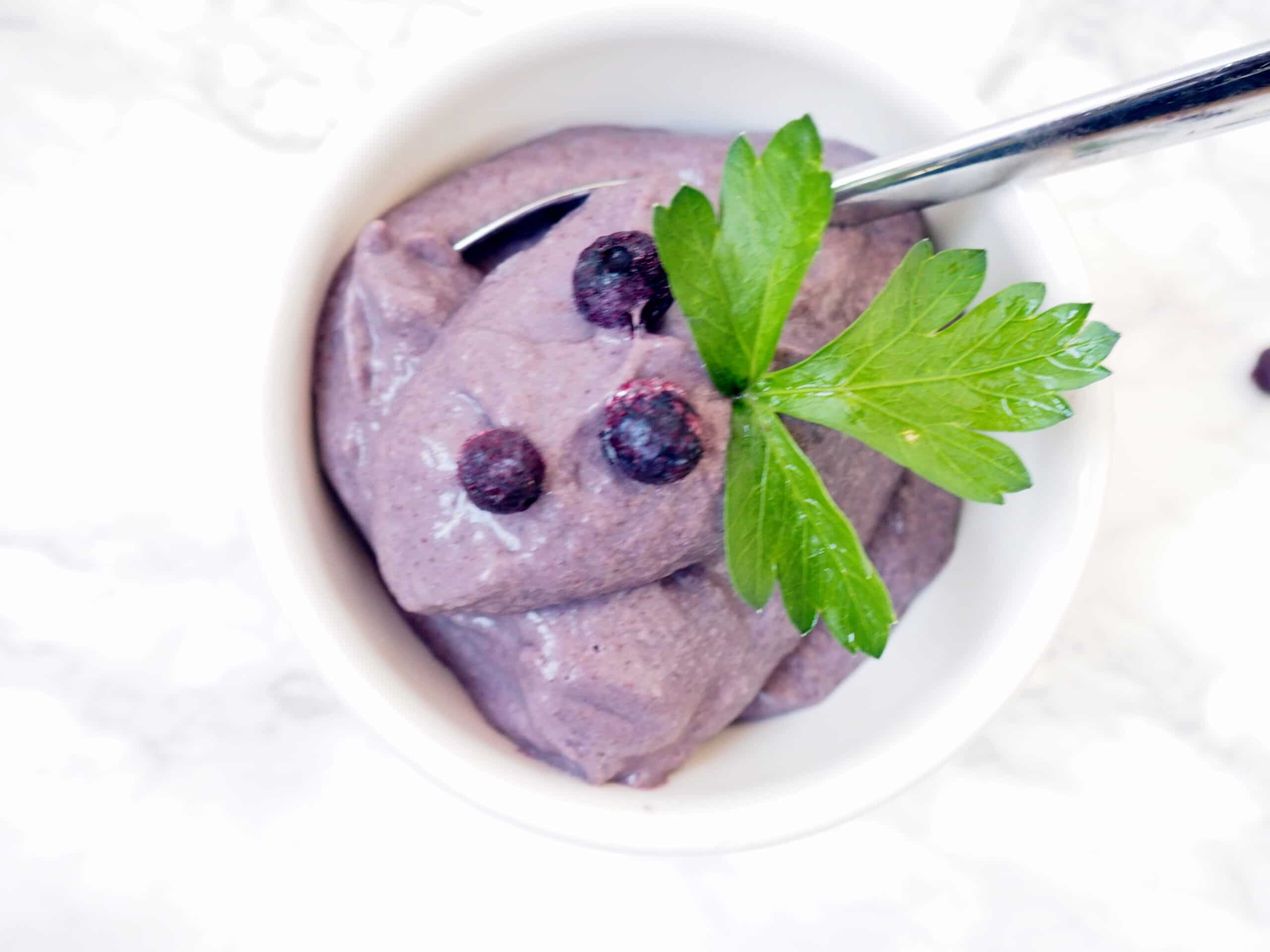 vegan blueberry banana soft serve
