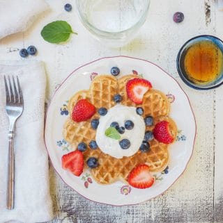 nordic waffles with berries and cream
