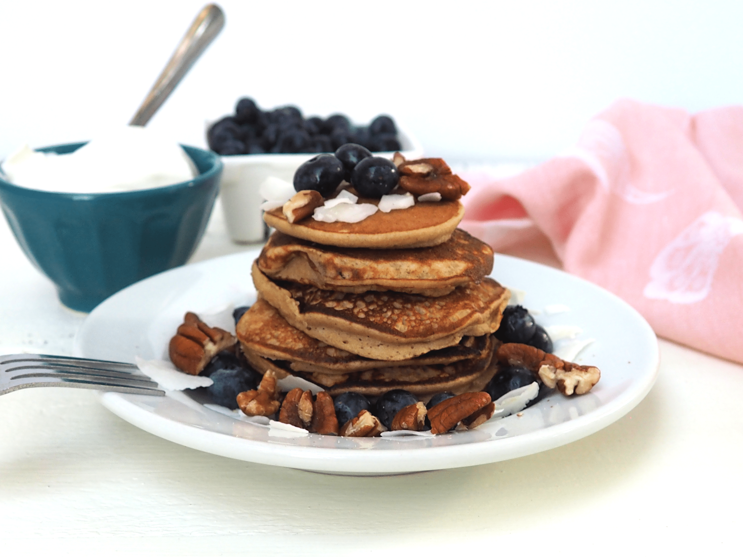 cardamom banana blender pancakes - gluten-free, dairy-free, high fiber, and delicious