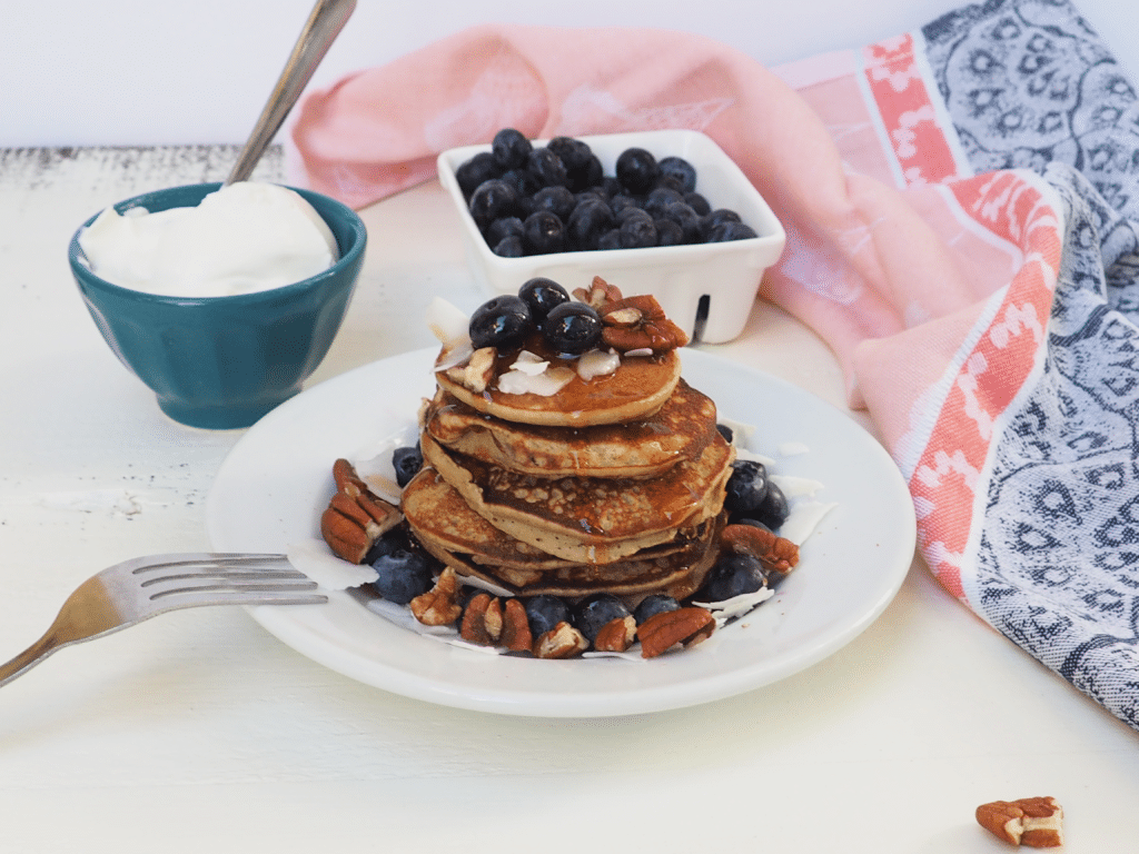 cardamom banana blender pancakes - gluten-free, dairy-free, no added sugar, fiber packed, and delicious