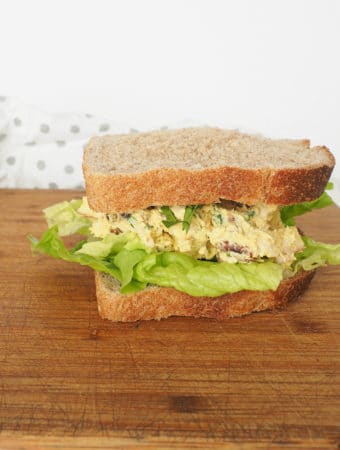 This healthy curry chicken salad is perfect for everything from work lunches to picnics. Made with yogurt instead of mayo and a little extra turmeric powder it's sure to spice up your lunch. Gluten-free. From halsanutrition.com