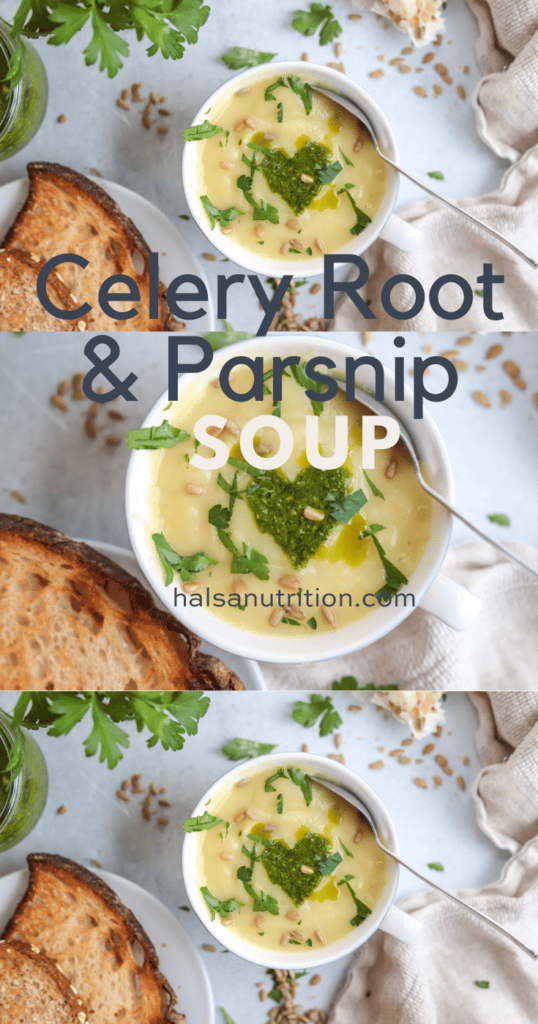 celery root and parsnip soup