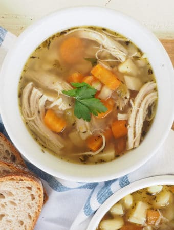 Instant Pot Chicken Soup with Parsnips by halsanutrition.com