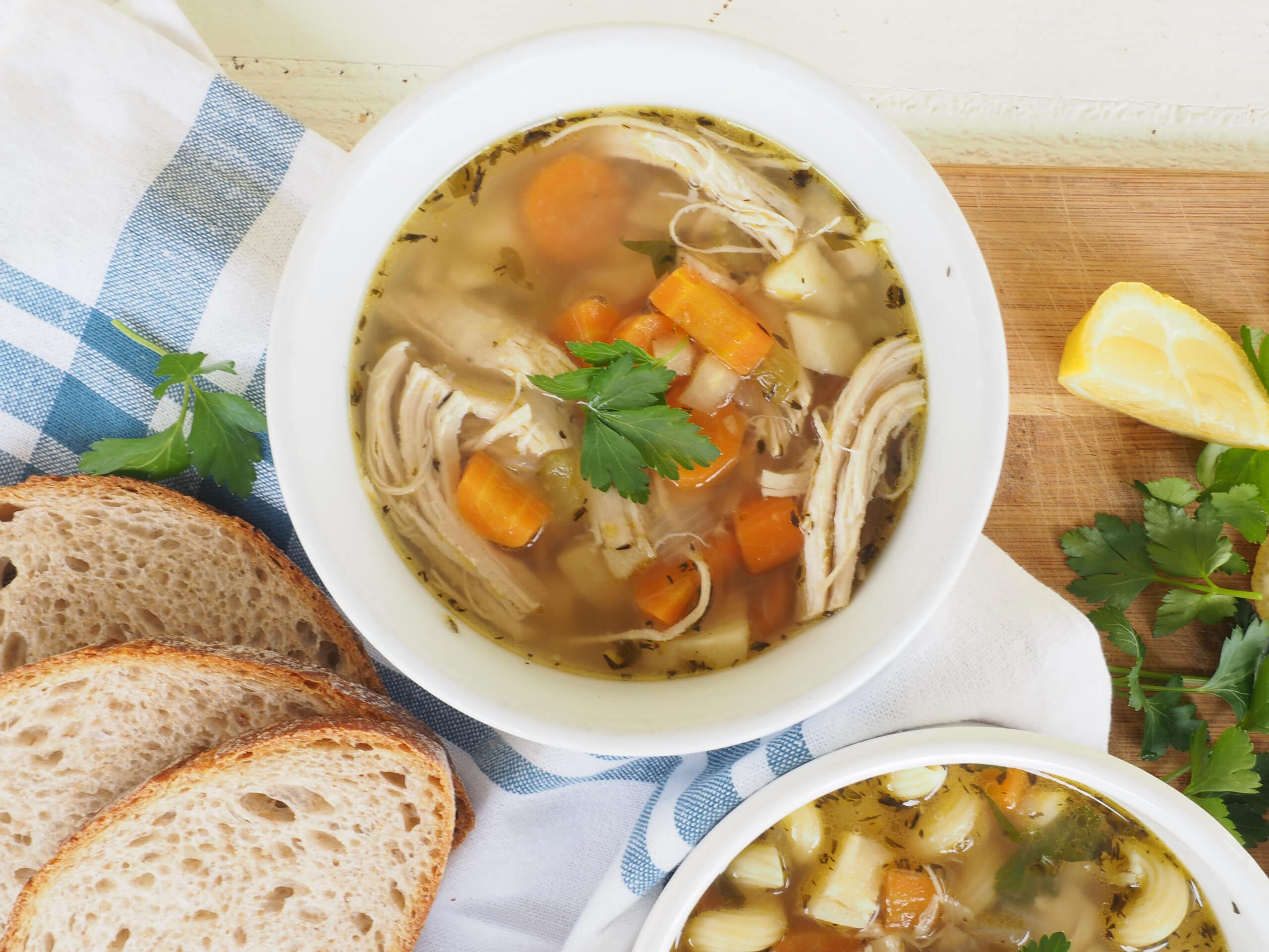 Instant Pot Chicken Soup with Parsnips by halsanutrition.com