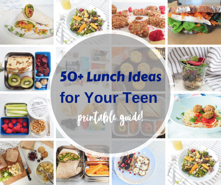 50 Lunch Ideas For Teens Printable Guide H Lsa Nutrition   50 Plus Lunch Ideas For Teens 768x644 