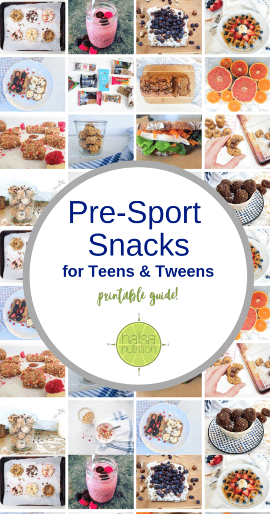 Pre-Sport Snacks for Teens and Tweens - A Guide For Middle School and High School Athletes and Parents -from Halsanutrition 
