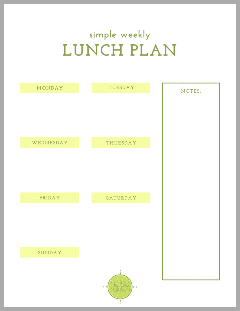 solutions to the lunch dilemma planning worksheet