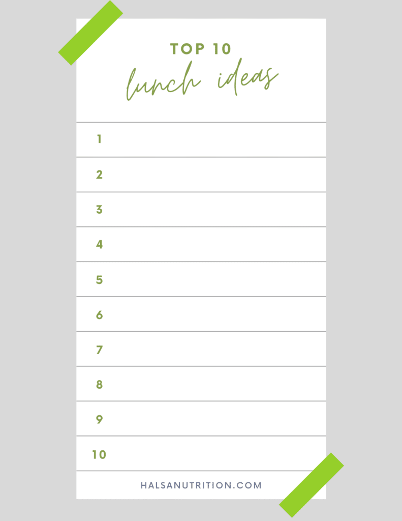 solutions to the lunch dilemma planning worksheet