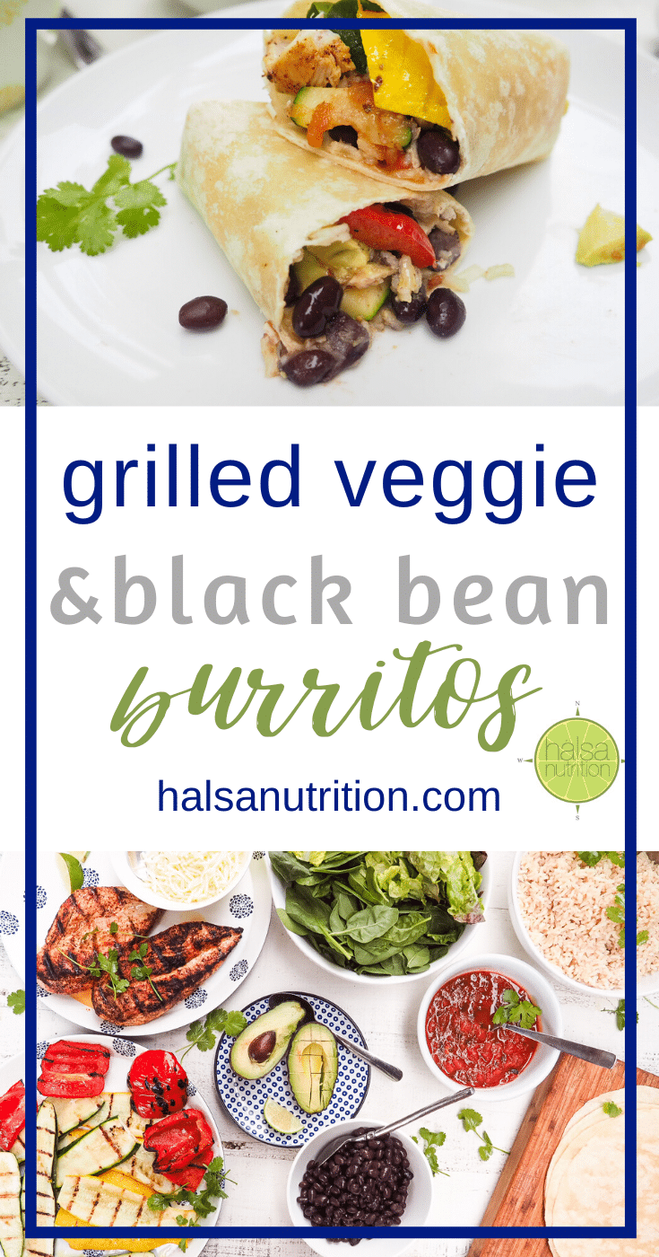 Grilled Veggie and Black Bean Burrito PIN image