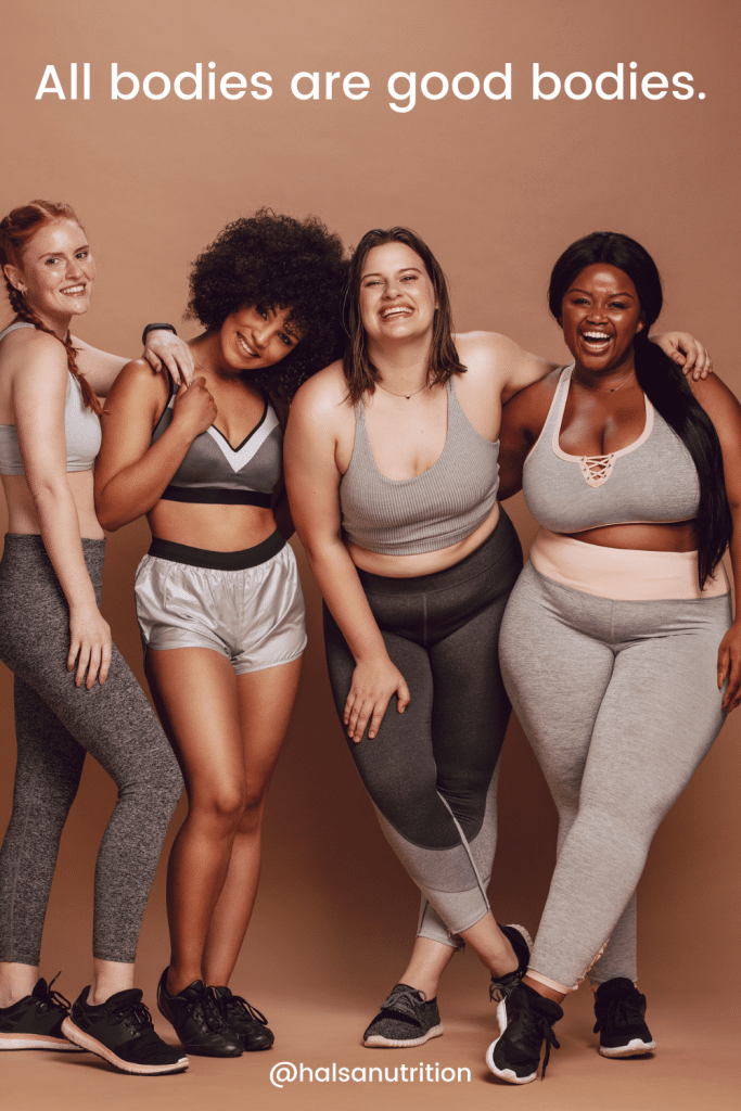 All bodies are good bodies - image of body diversity.