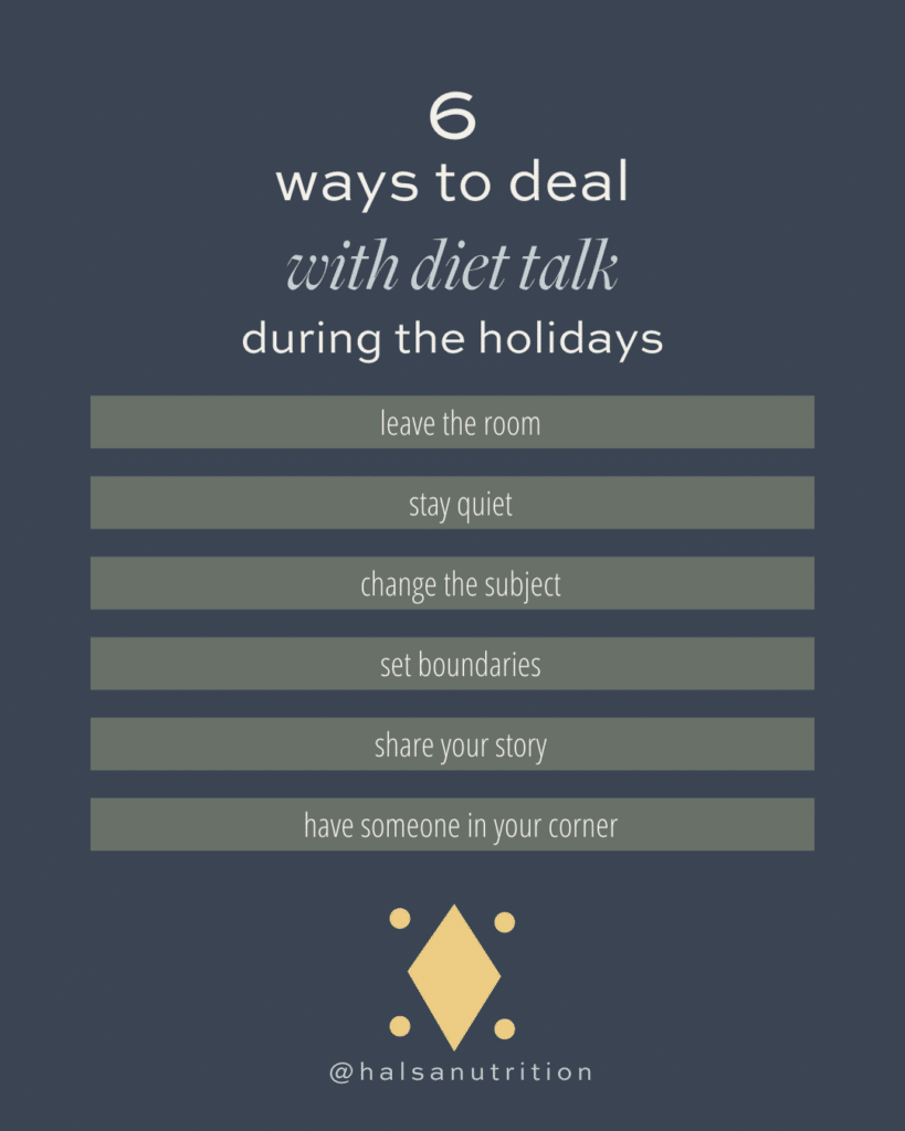 6 ways to deal with diet talk