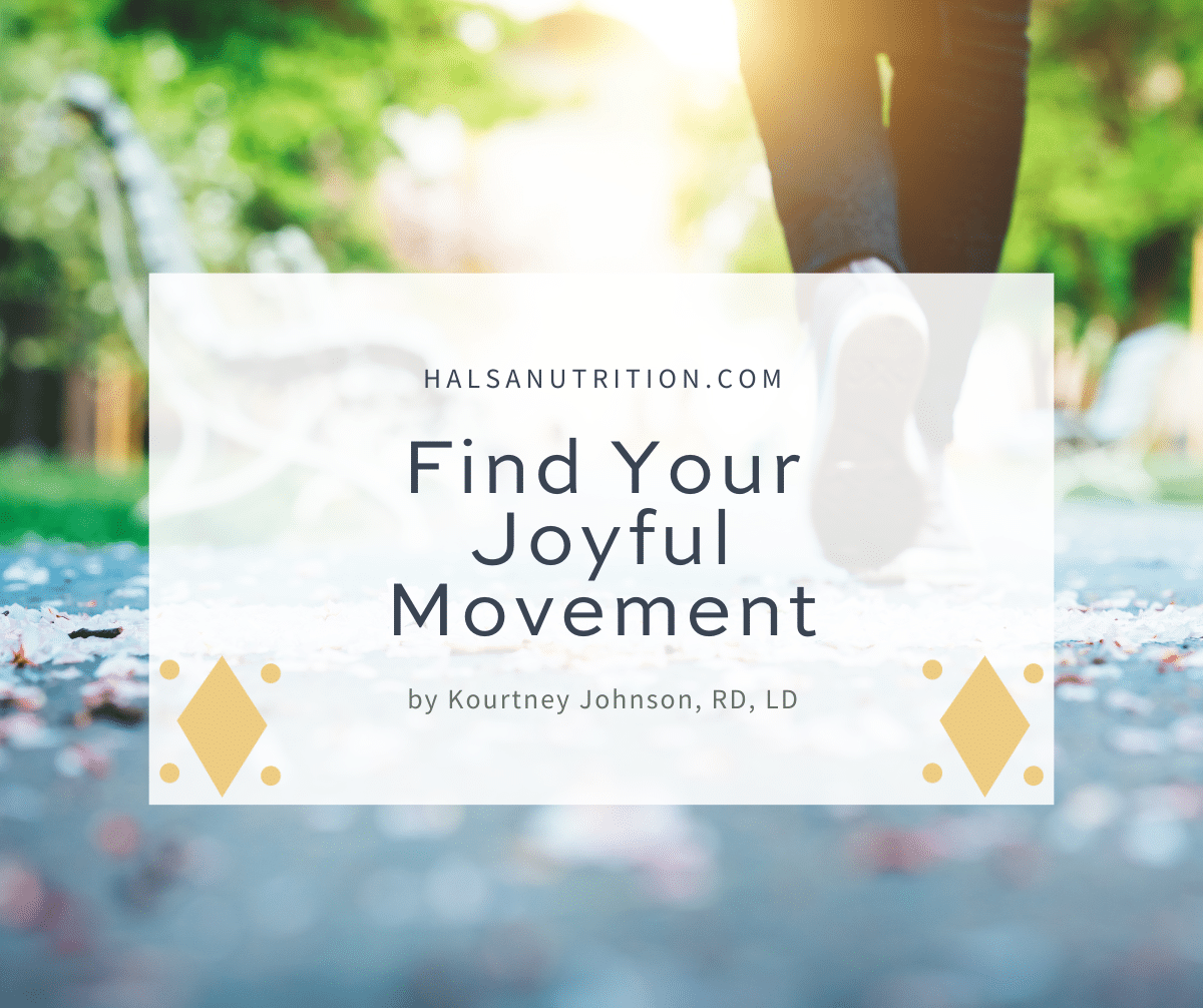 joyful movement title slide with image of lower legs and feet walking or running outdoors