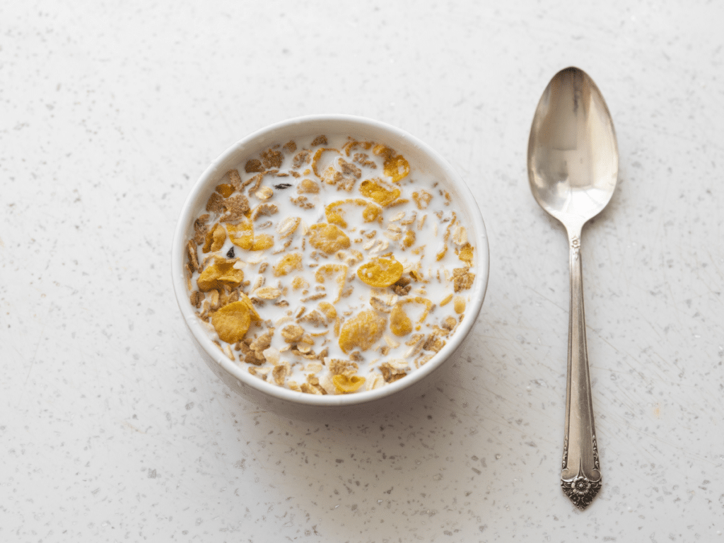 image of cereal in a bowl with milk