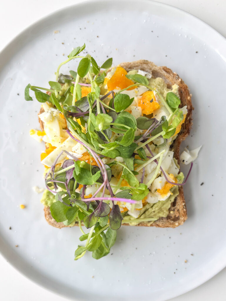 egg and microgreens toast